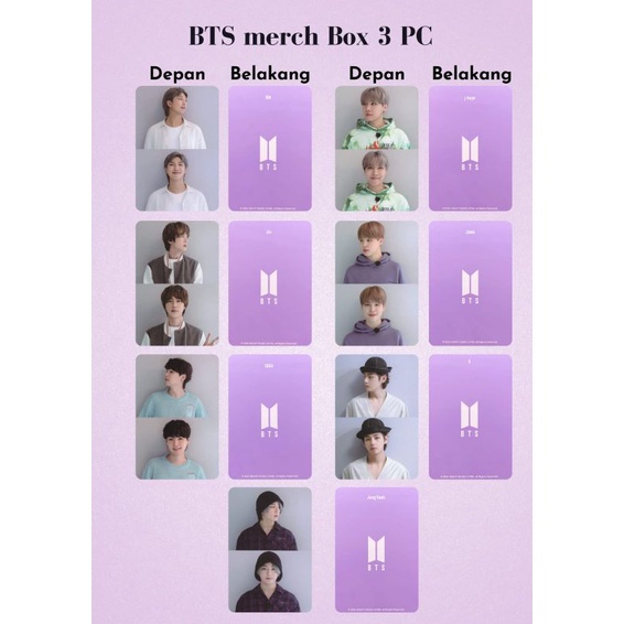 BTS Merch Box #3 Pc / Photocard unofficial