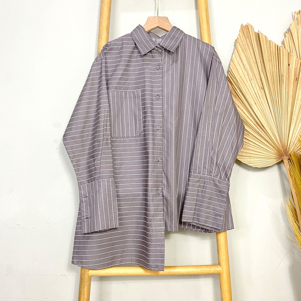 KEMEJA SALUR KATUN JEPANG AZRA DAILY SHIRT OFFICE SHIRT PREMIUM B585