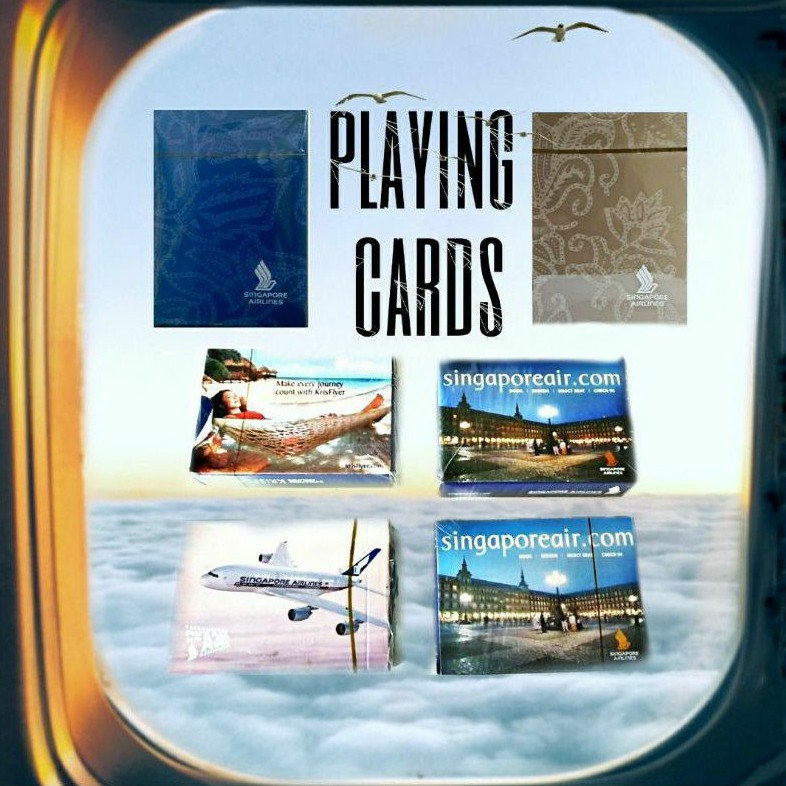 PLAYING CARDS SINGAPORE AIRLINES EVA AIR KARTU REMI DOMINO CARDS