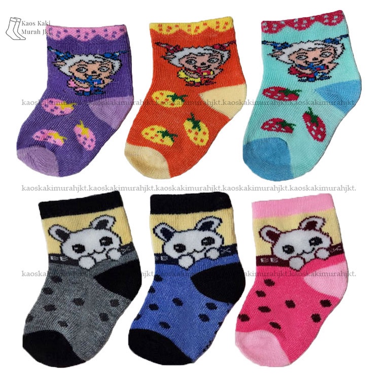 4 Pasang Kaos Kaki Bayi Karakter Motif Laki laki Perempuan