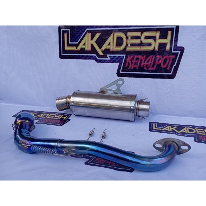 KNALPOT POLOS/LASER NAMA LEHER BLUEMOON (INLET 38/50) BEAT MIO VARIO AEROX SCOOPY NMAX PCX ADV DLL