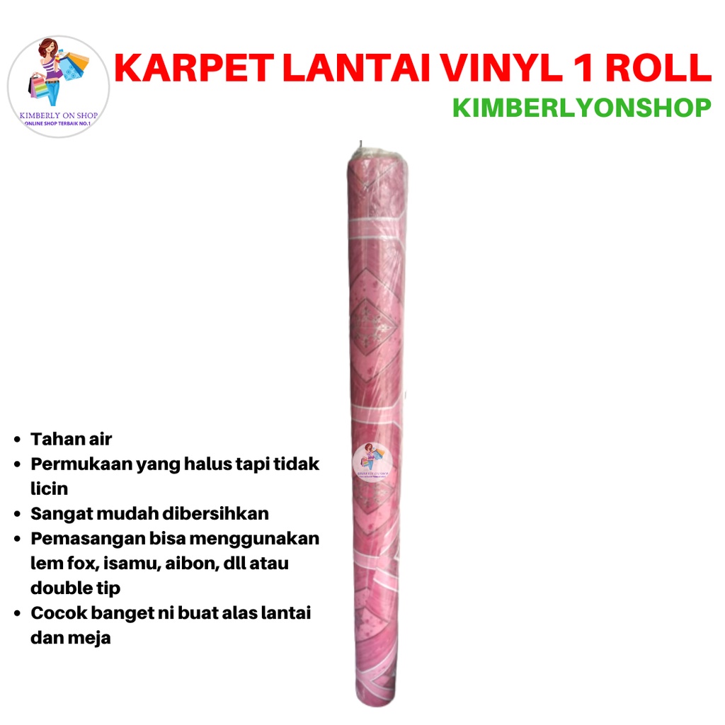 Karpet Plastik Vinyl 1 ROLL Alas Meja dan Lantai 15 Meter