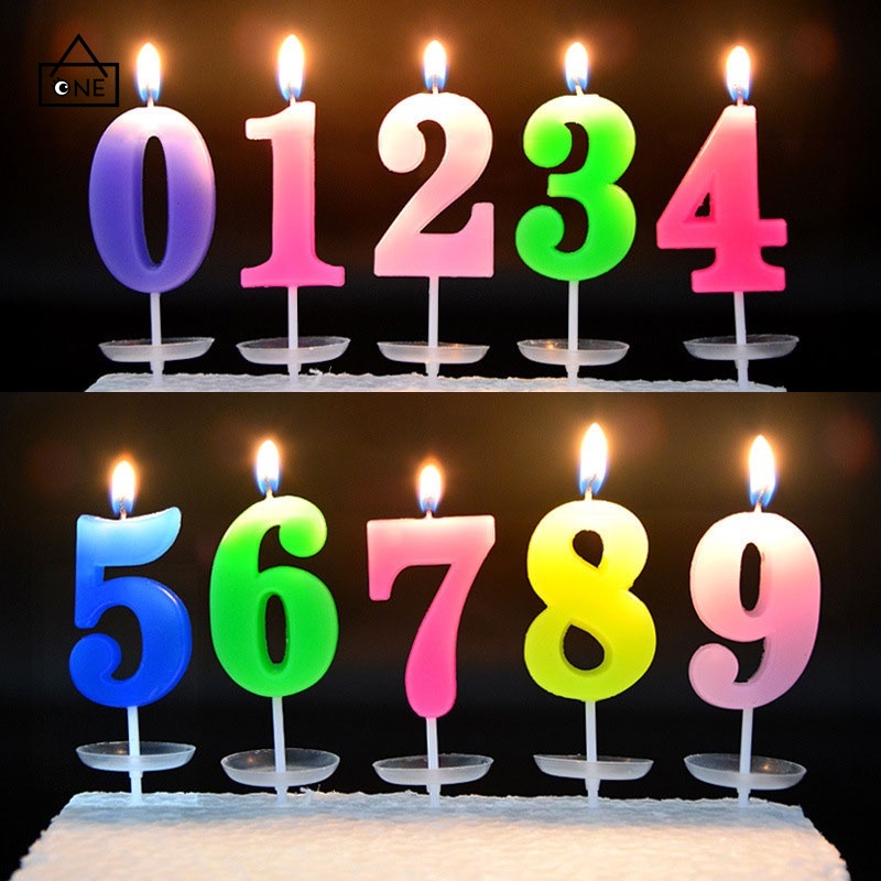 COD❤️Lilin Digital Kristal Berkilau Aksesoris Lilin Ulang Tahun Dekorasi Lilin Pesta Ulang Tahun Berwarna-warni-Happy birthday Candle Totall