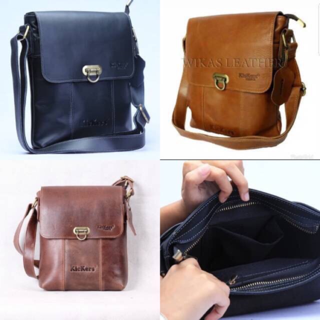 TAS KULIT ASLI MERK KICKERS / TAS KULIT ASLI PRIA ORIGINAL