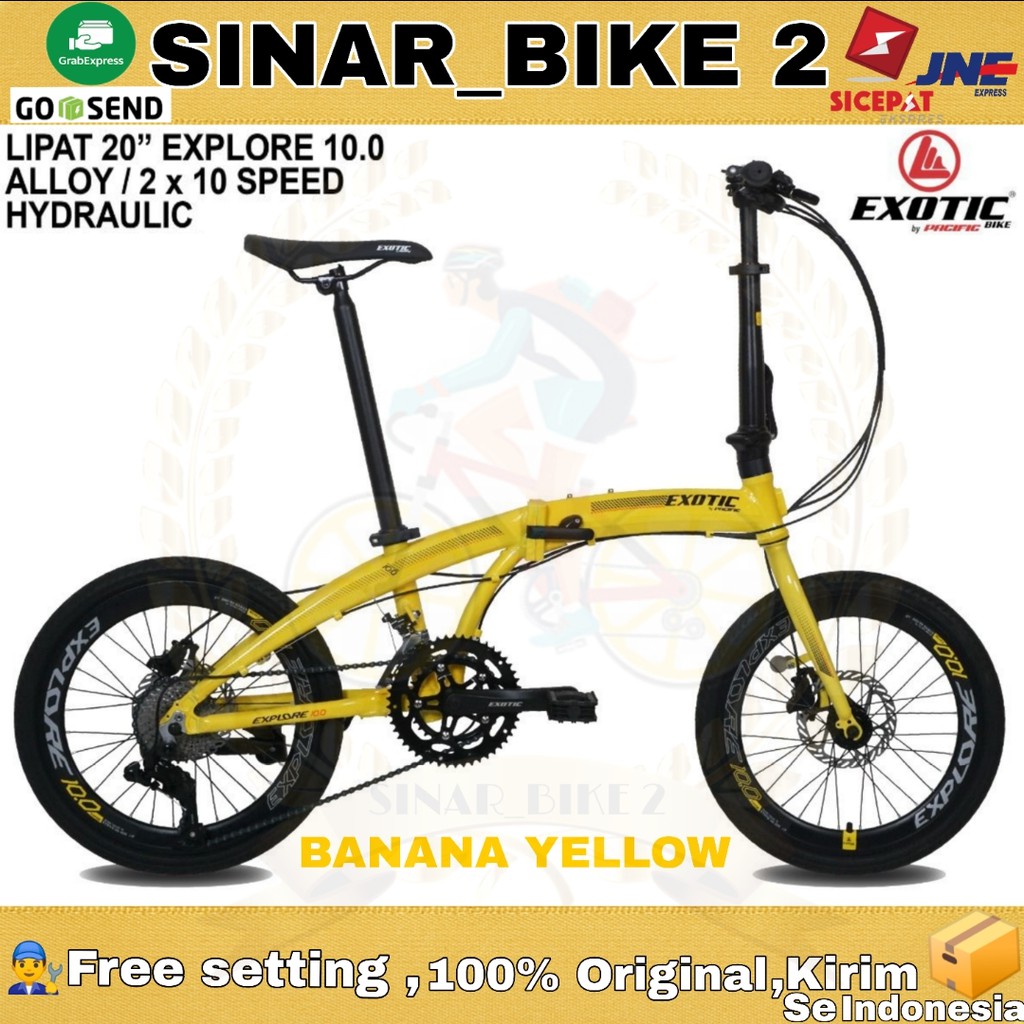 Sepeda Lipat 20Inch Exotic Explore 10.0 Alloy 2x10 Speed Rem Hidrolik (Ekspedisi)