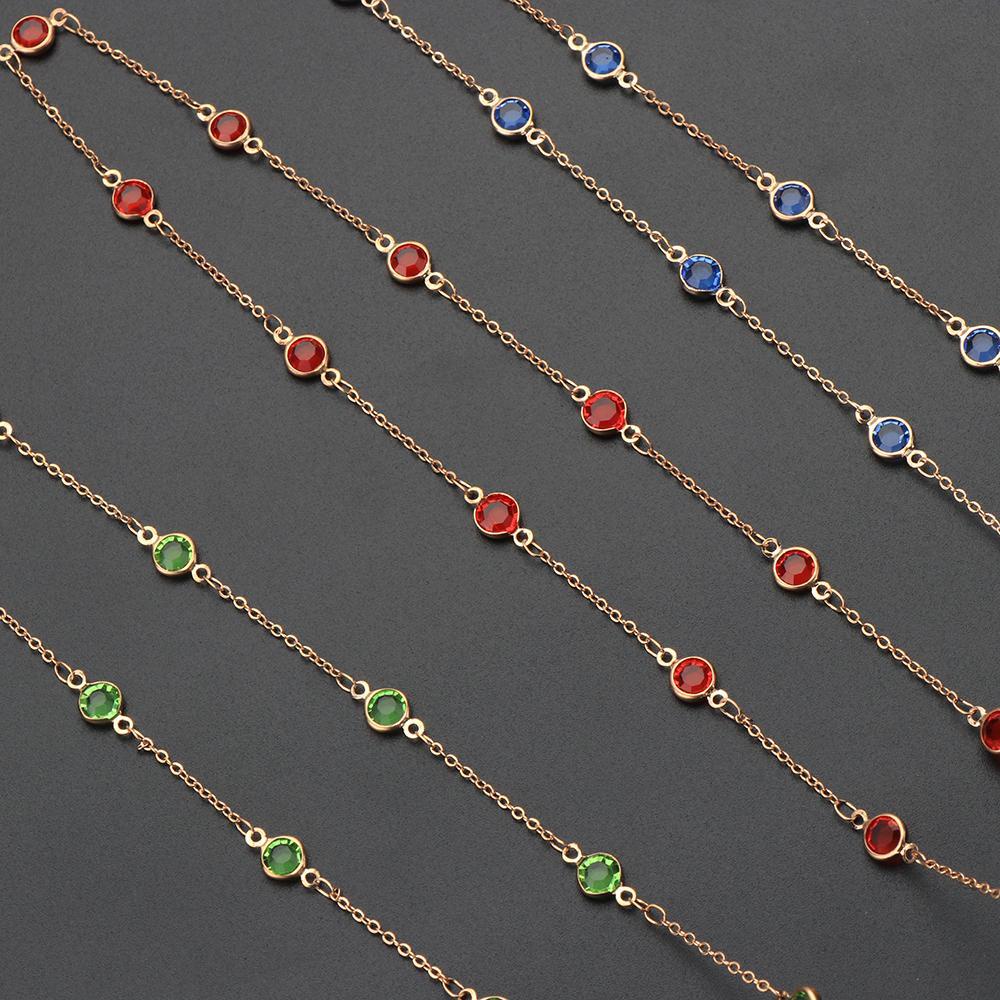 R-FLOWER Rantai Kacamata Aksesoris Fashion Aksesoris Memakai Mata Rantai Logam Kristal Non-slip