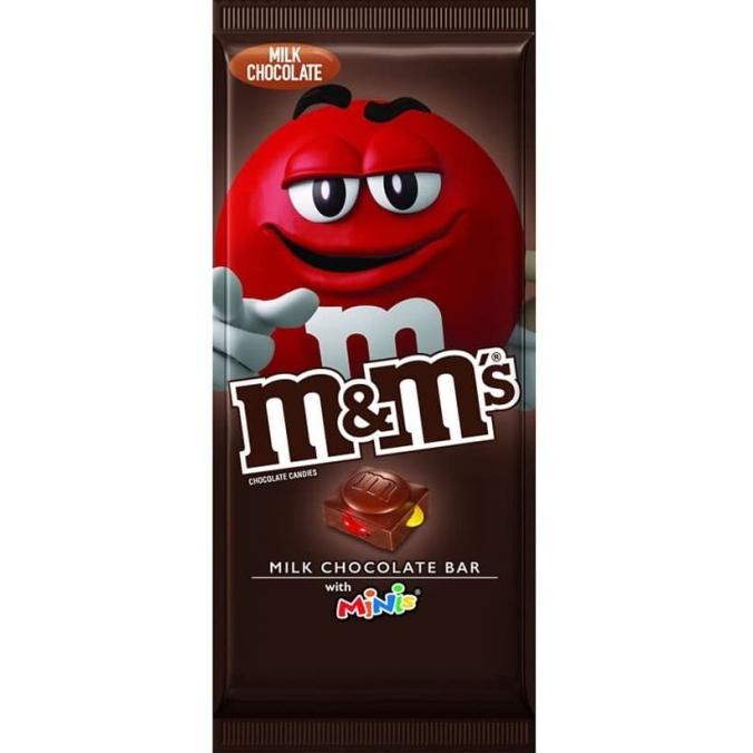 

M&M Milk Chocolate Bar With Minis - Cokelat Susu Impor