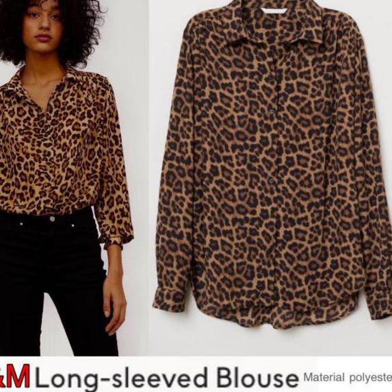 h&m blouse leopard