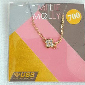 cincin millie molly serut emas 70 % 700 70 % variasi bunga