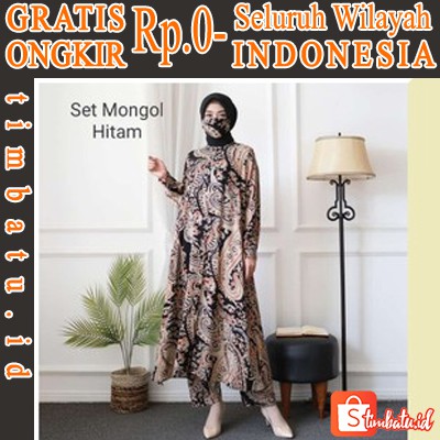 SET CELANA+LONG TUNIK ARAB MONGOL setelan tunik arab mongol