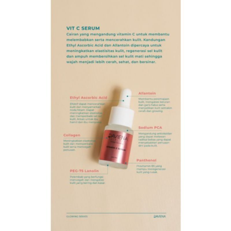 Serum Daviena Glowing Series Daviena Skincare Deviena Davina Devina Skincare Official Davienaskincareofficial Palembang ori Ramadhanidavin official Ownerdavienaskincare Pencerah Pemutih Flek Wajah Glowing Bpom Davienaskincare jawa scincare Skincare