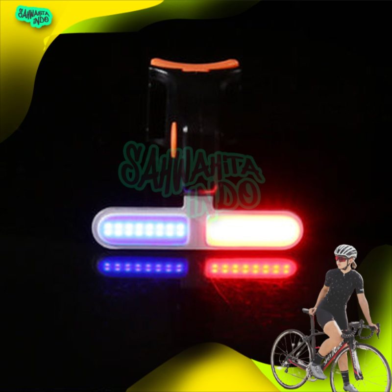 Lampu Sepeda Tail Light LED Bicycle Dual Colors USB Charging Alat Olahraga Gowes MTB Gunung Lipat Po