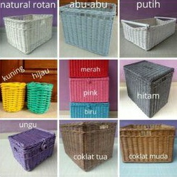 keranjang rotan nampan sedang/parcel/sovenir/kado wadah make up 25x25x9 cm