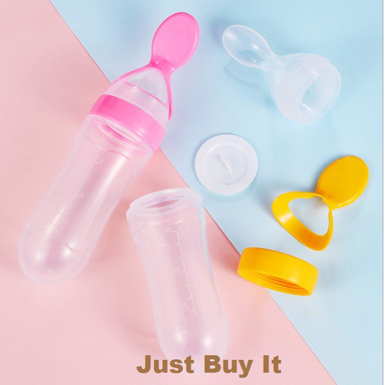 JBI-0001 Botol Sendok Makan Bayi MPASI Baby Feeder BPA Free Botol Bayi Silikon Anti Tumpah