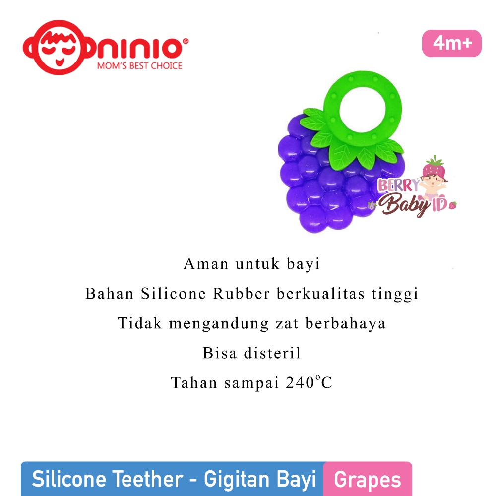 Ninio Silicone Teether Grapes Gigitan Bayi Silikon Berry Mart