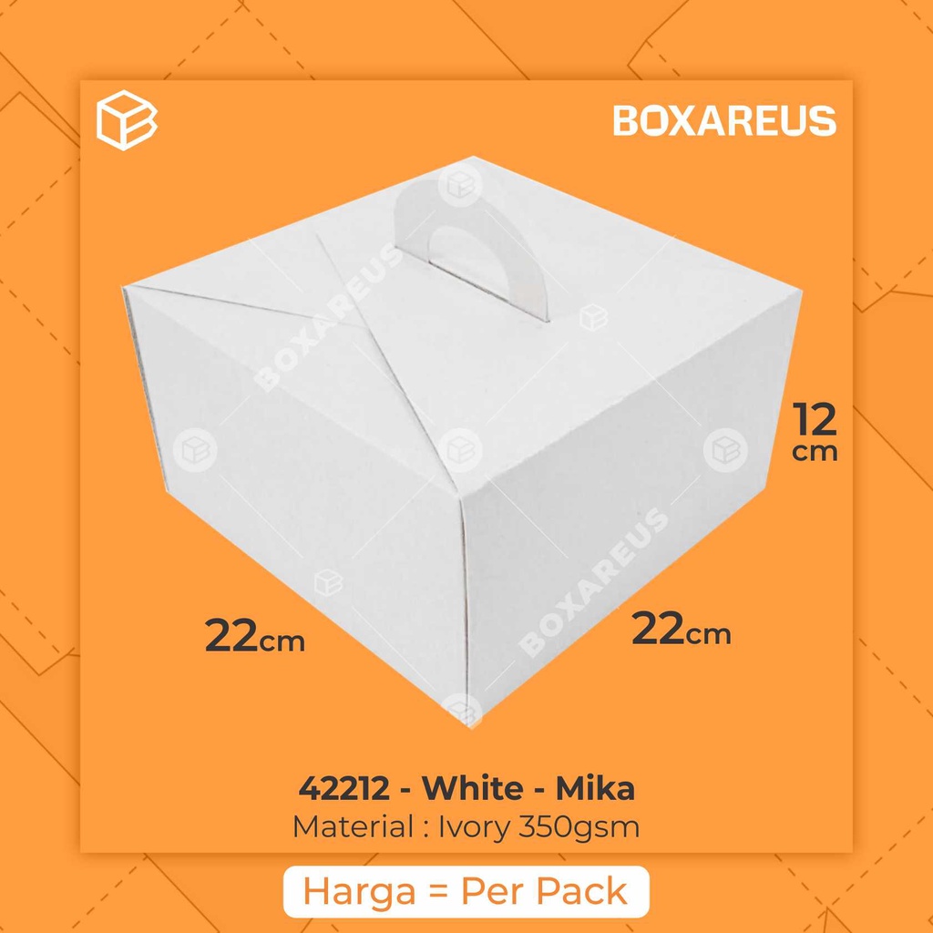 Box | Kemasan | Packaging | Cake Box | Souvenir Box | Gift Box - 42212 White (10 Pc)