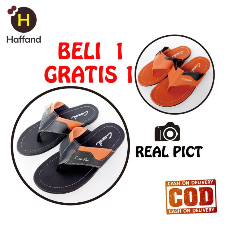 Sandal japit pria terbaik sandal keren pria sandal pria kulit kekinian beli 1 gratis 1