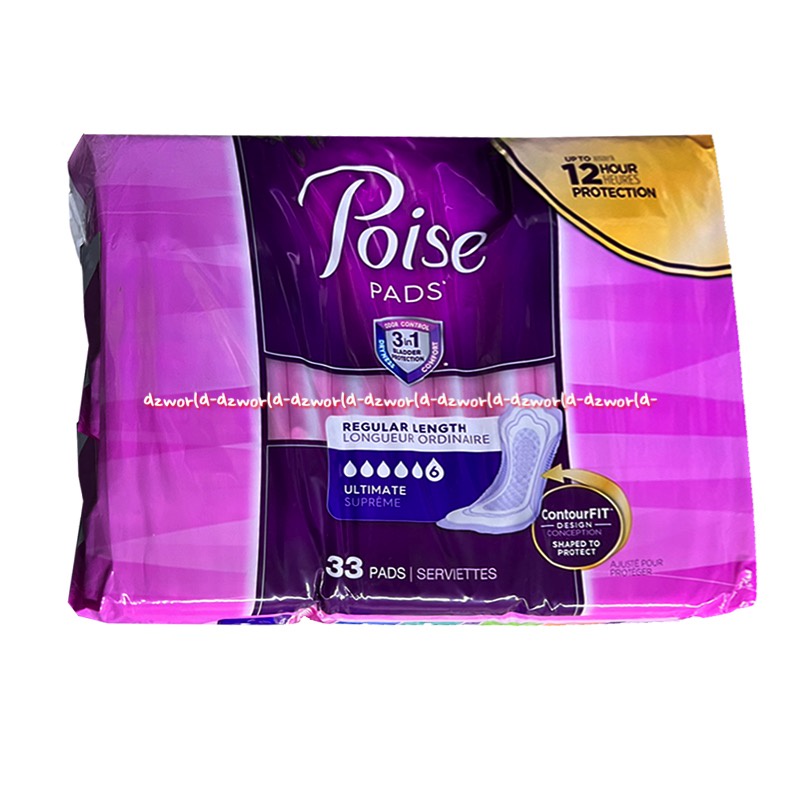 Poise Pad Long Lenght 33pads Pembalut Wanita Pois 12hour Protection Pembalut Bersalin Poisepad 33 pcs