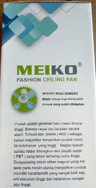 Kipas gantung 20 watt / Minifan 4 baling 20w meiko