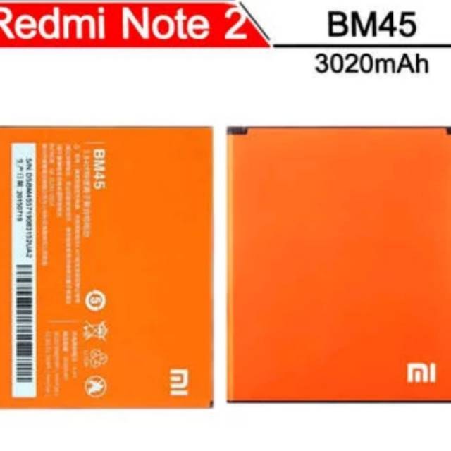 Baterai xiaomi redmi note 2 bm 45 batre xiaomi redmi note 2 bm 45 original