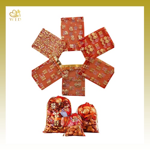 

WED Kantong Serut Souvenir Wedding Suang Xi / Tas Serut Souvernir Pernikahan / Kantong Tile Chinese Wedding 1KG=1200 PCS WED55 56 57