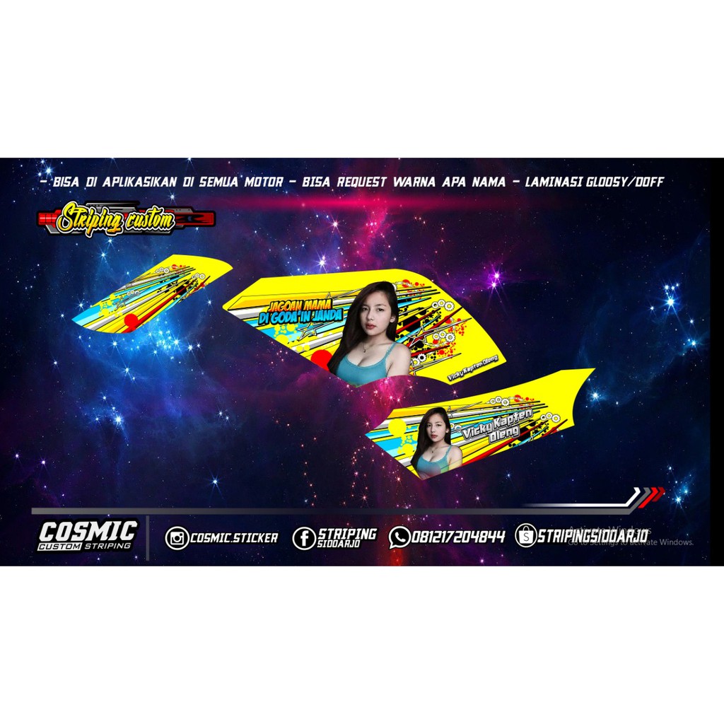 STICKER VARIASI STRIPING DECAL MOTOR NINJA R CUSTOM