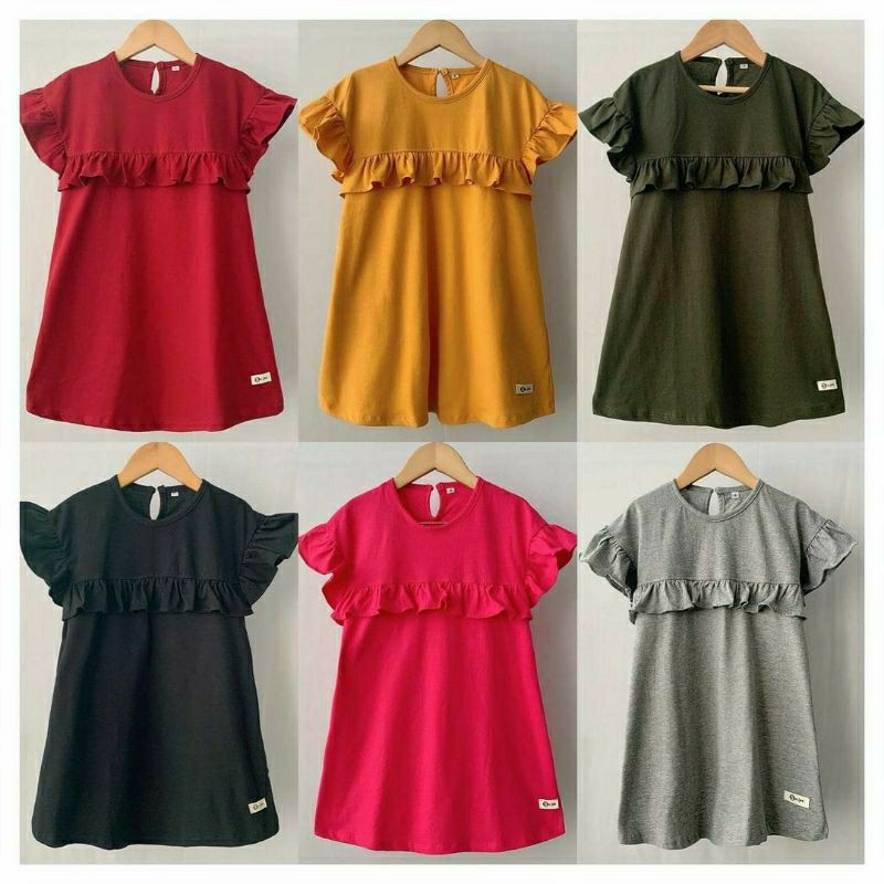 LING LING DRESS 1-5 TAHUN RUFFLE POLOS