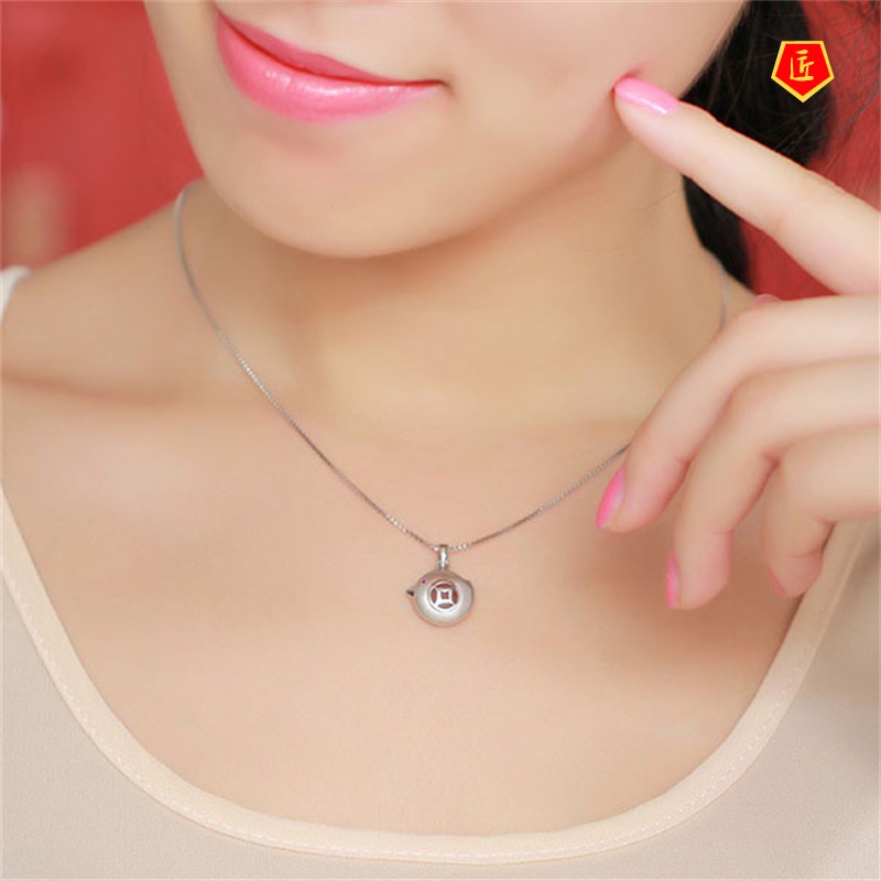 [Ready Stock]Lucky Chicken Silver Necklace Cute and Graceful