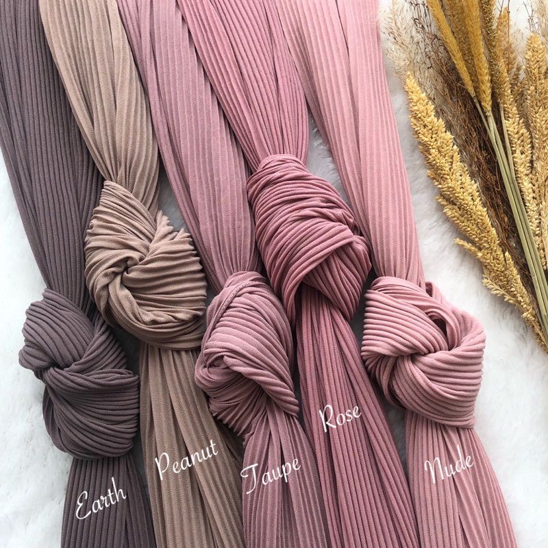 HIJAB PASHMINA PLISKET LIDI PREMIUM MATT CERUTY BABY DOLL BABYDOLL 180 x 75 Cm-Earth