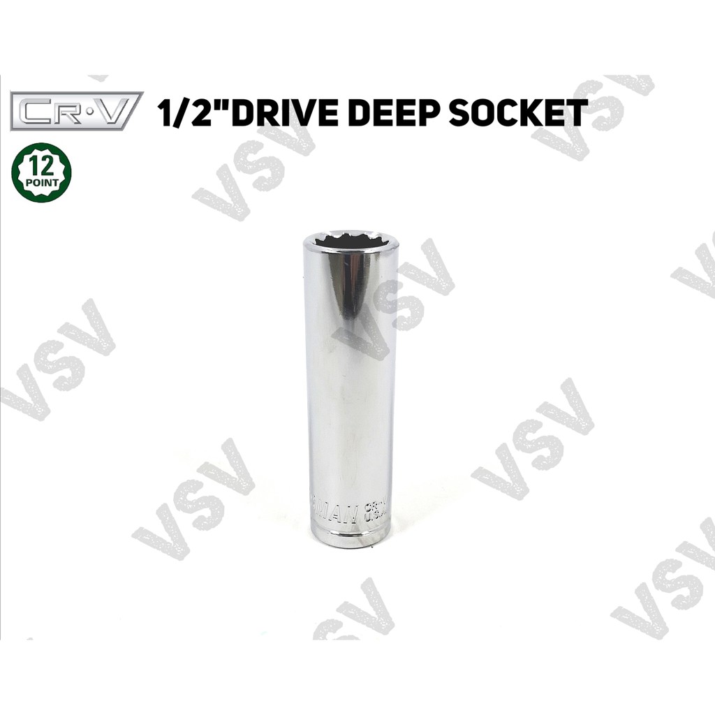 Gestar Deep Socket 1/2&quot; 12PT 20mm, 21mm, 22mm Kunci deep Shock Long Sock