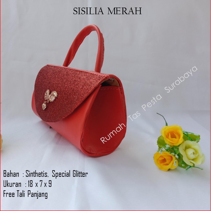 Tas Bagus,Tas Unik,Tas Elegan ,SISILIA MERAH