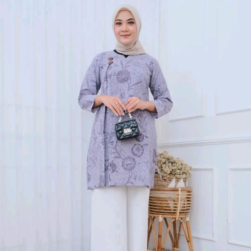 Tunik TRICOT qonita ungu, MLXLXXL(size tulis dinote)
