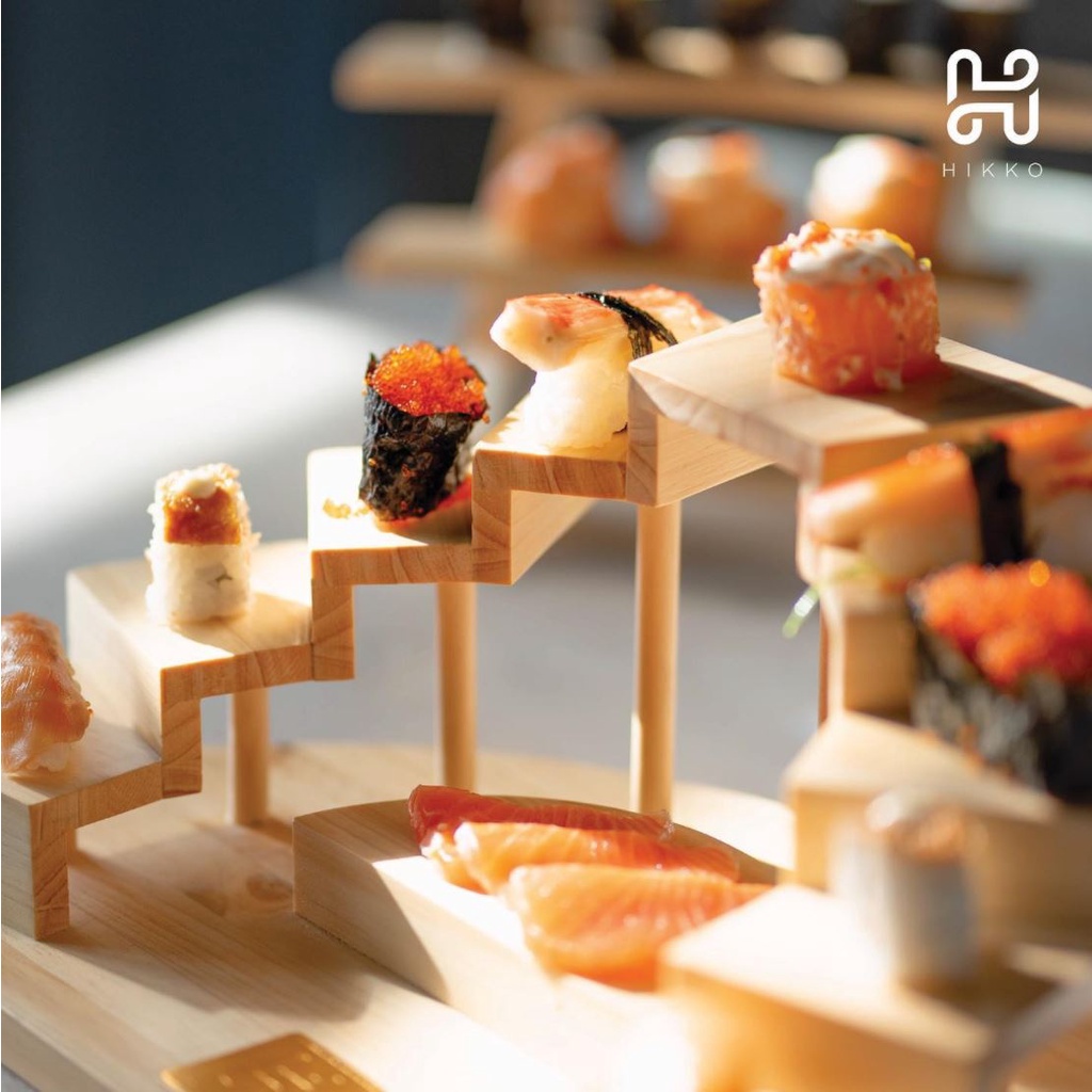 Hikko Suteji Sushi Stairs/Sushi Platter/Wooden Sushi Platter/Piring Sushi
