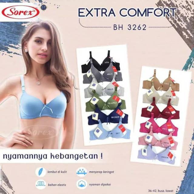 SOREX Bra Extra Comfort 3262 Busa tipis Ada Kawat Cup besar