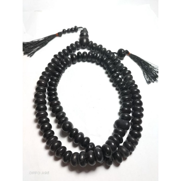 tasbih 99 biji pocok / buah gebang warna hitam