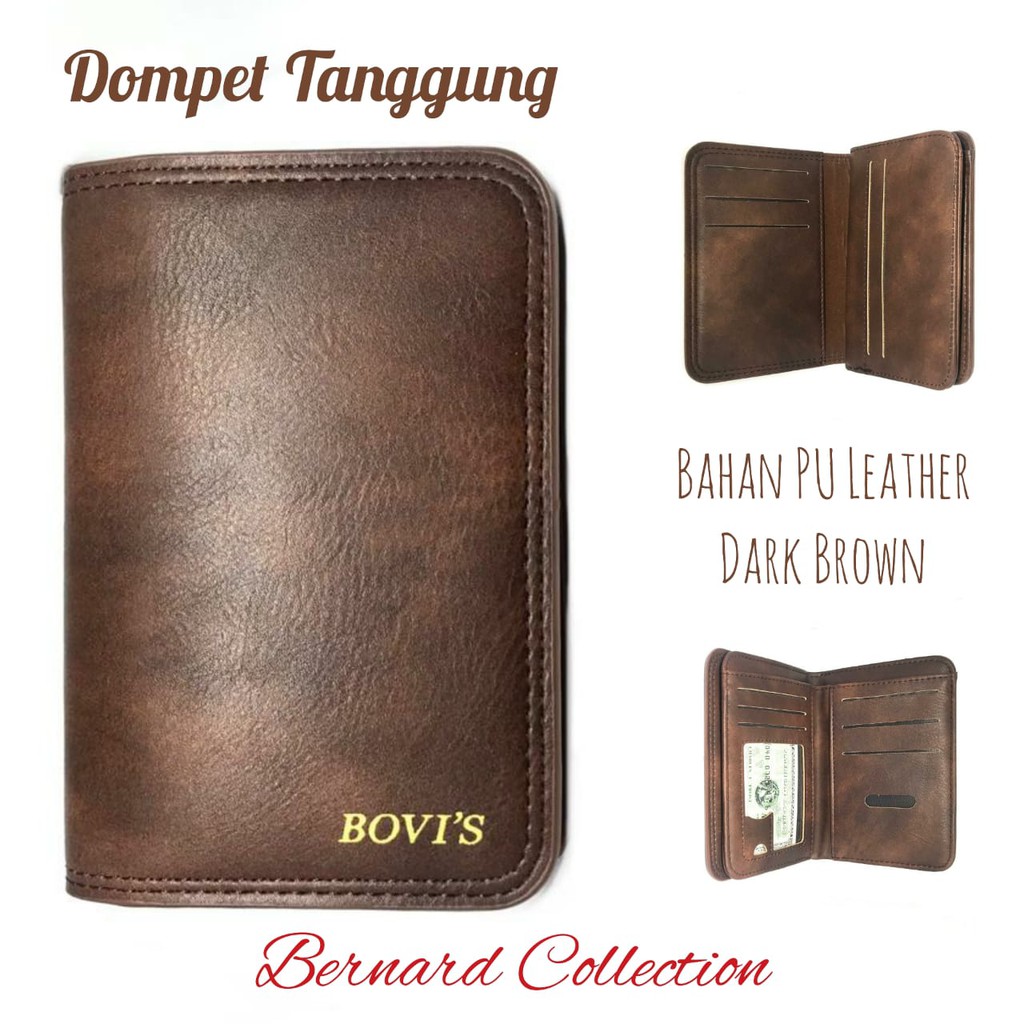 Dompet Pria Dompet Ukuran 3/4 Dompet Tanggung Polos Dan Simple Bahan PU Leather