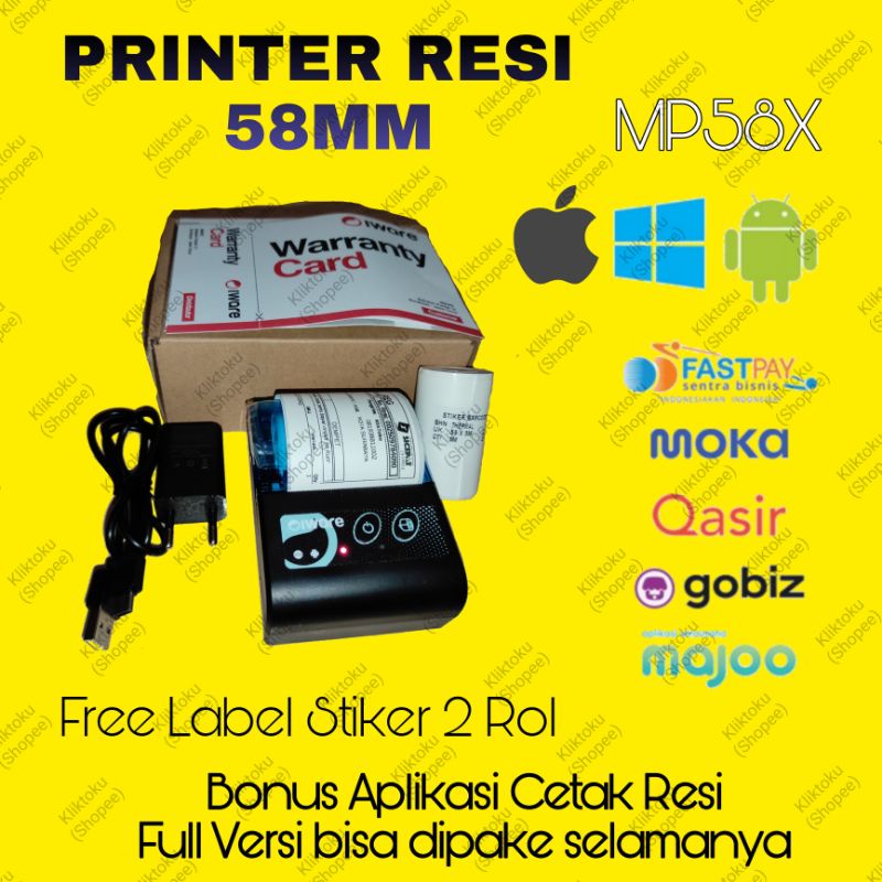 Printer Bluetooth 58mm Cetak Resi Shopee - MP58X