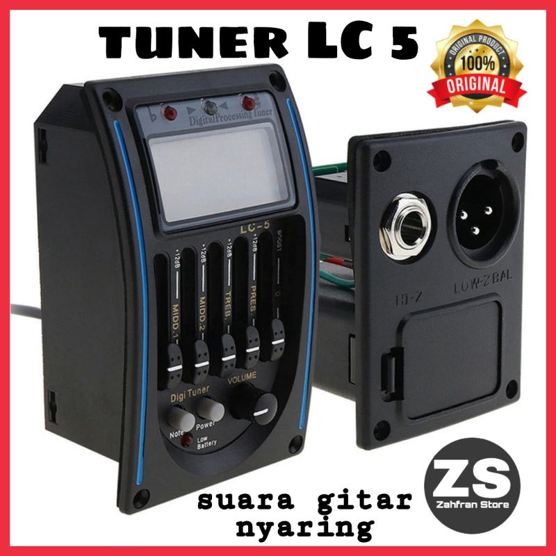 equalizer preamp tuner gitar LC 5 prener spul pickup gitar akustik