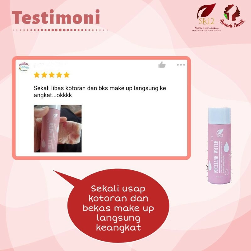 SR12 MICELLAR WATER / MELEMBABKAN WAJAH SECARA ALAMI BERSIH DAN SEGAR / PEMBERSIH WAJAH TERBAIK..!!