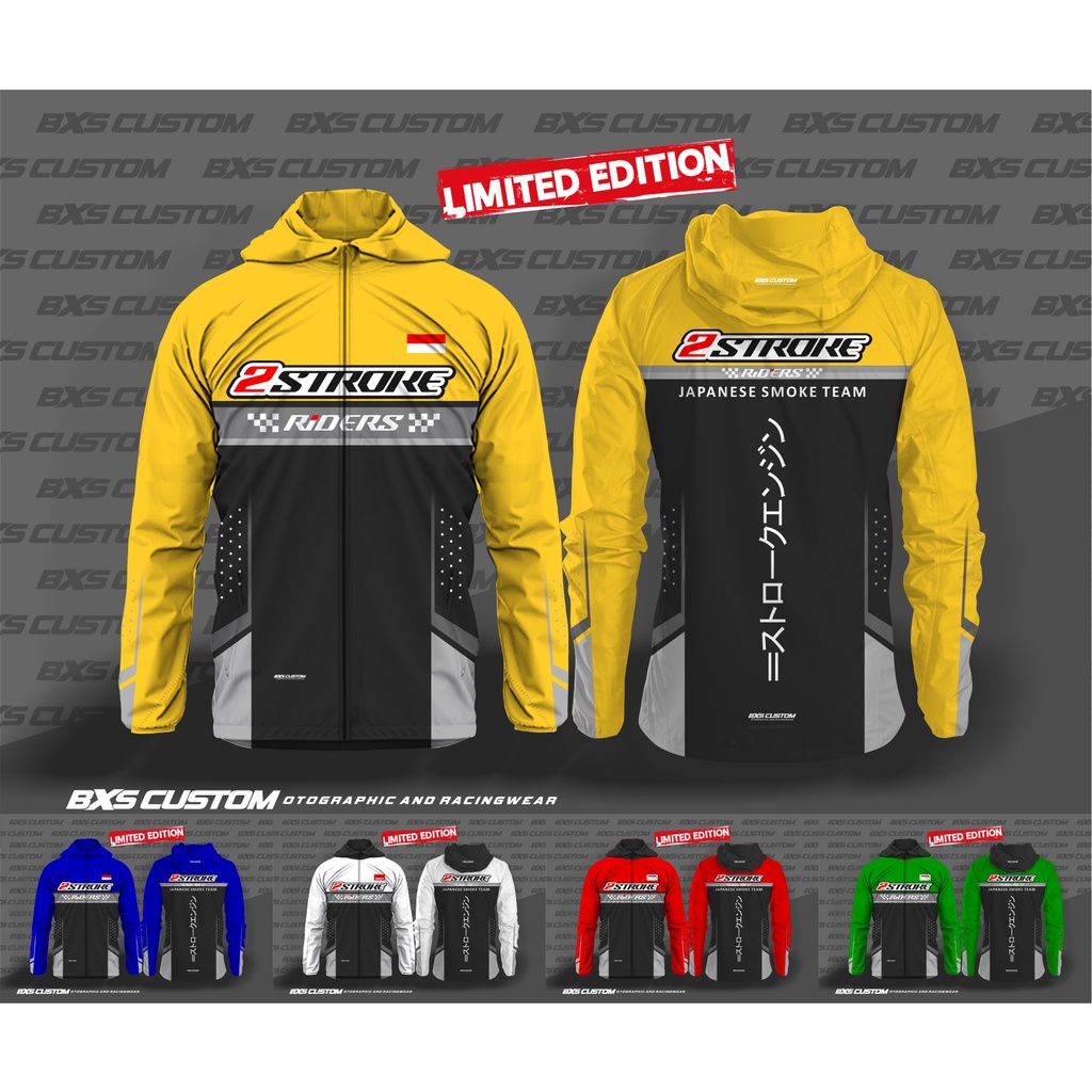 JAKET 2STROKE 2 STROKE JAKET  MOTOR TOURING WATERPROOF  2TAK TWO STROKE SUNMORI HOODIE SUNMORI HONDA