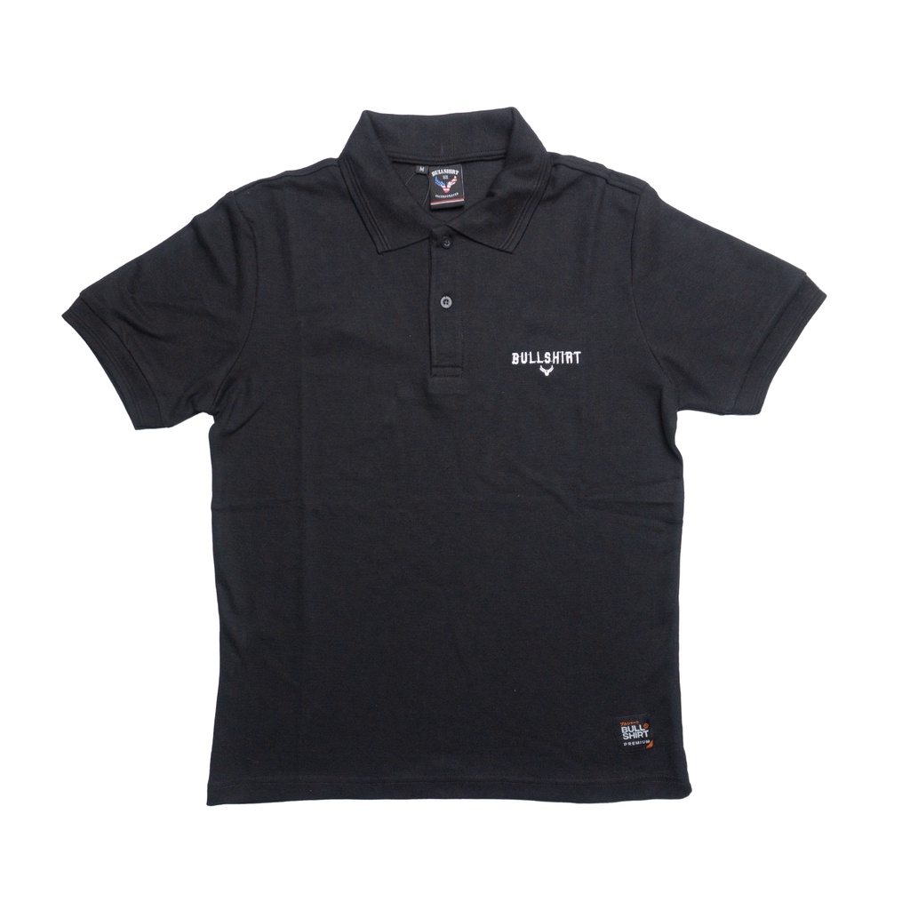 BULLSHIRT Kaos Polo Kerah Pria Distro Original Premium Lacoste Polo Shirt Hitam 03