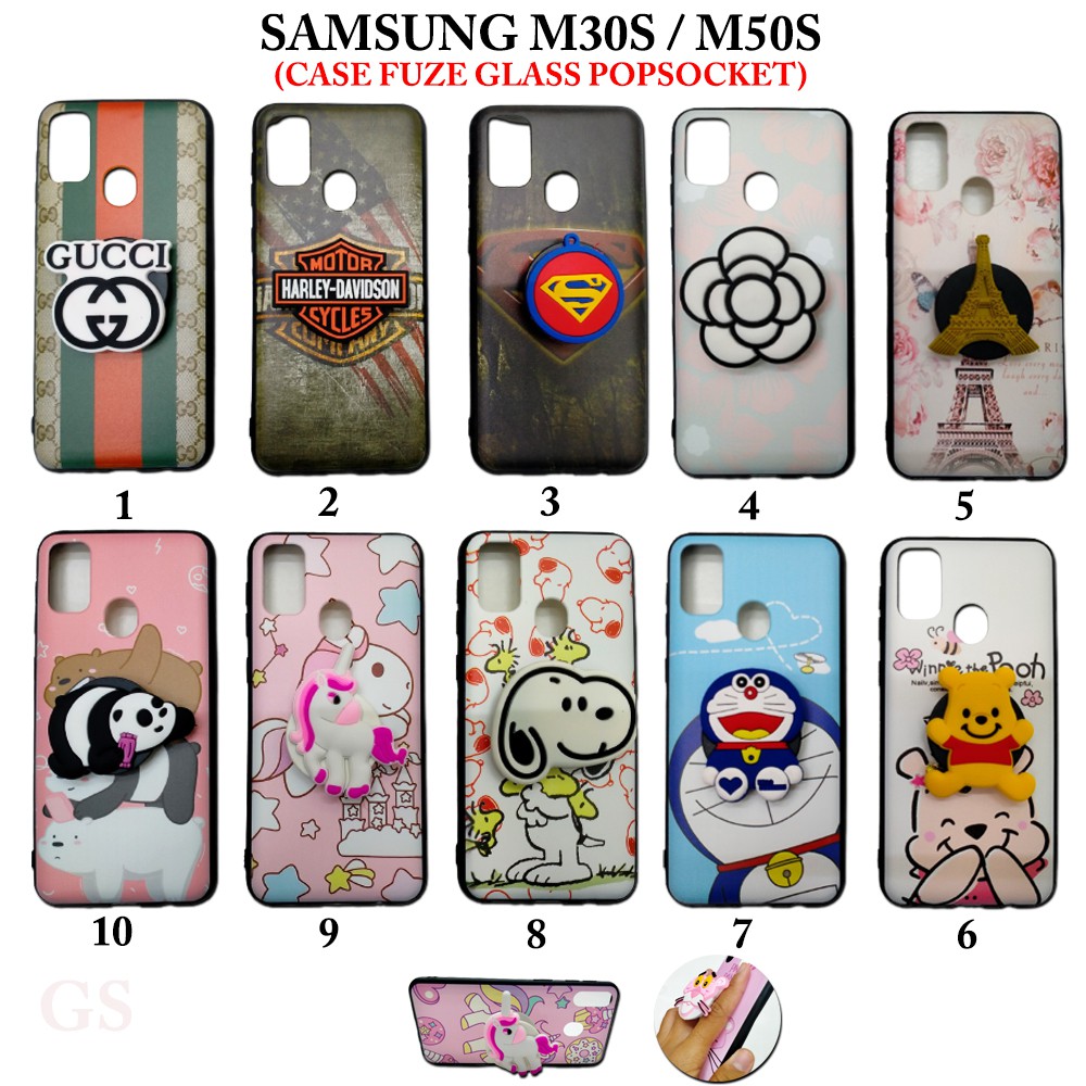 Case Fuze Glass Popsocket SAMSUNG Galaxy V J1 Ace J2 Prime J4 Plus J5  J7 Prime J6 Plus M01 M10