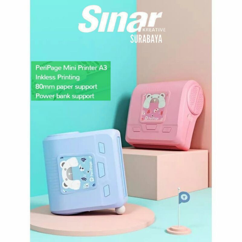 PERIPAGE A3 PRINTER RESI THERMAL BLUETOOTH 80mm IOS ANDROID CETAK RESI SHOPEE Dan PHOTO