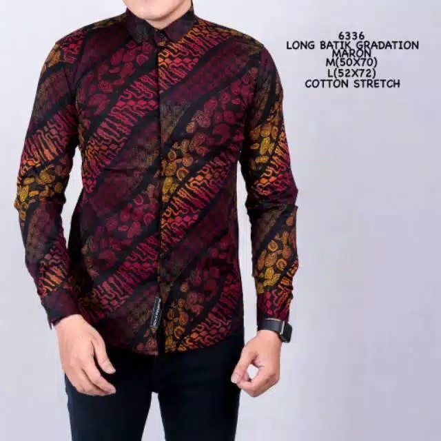 BIG SALE 4.4 New Arrival Distro Batik Pria Bordir Sogan Batikaf Notoarto Batik Ipnu-Ippnu Hem Pria-GRADASI MERAH