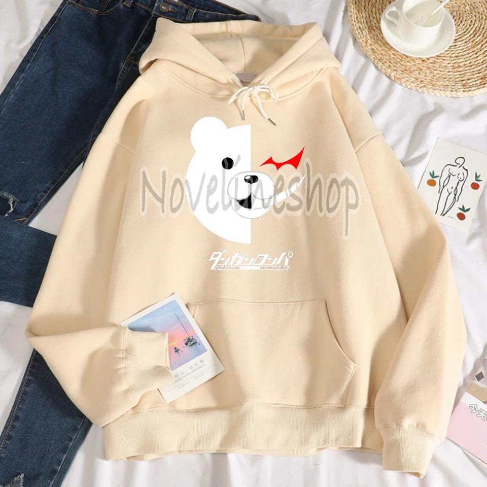 [COD] HOODIE / SWEATER GAMBAR BERUANG PUTIH LUCU PREMIUM FLEECE WANITA / PRIA TULISAN JEPANG