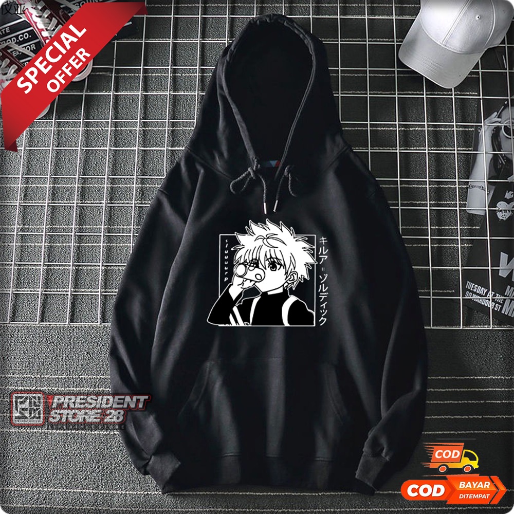 Hoodie killua zoldyck hunter x hunter gon freecss assasin manga anime jepang sweater hoodie anime jaket dja