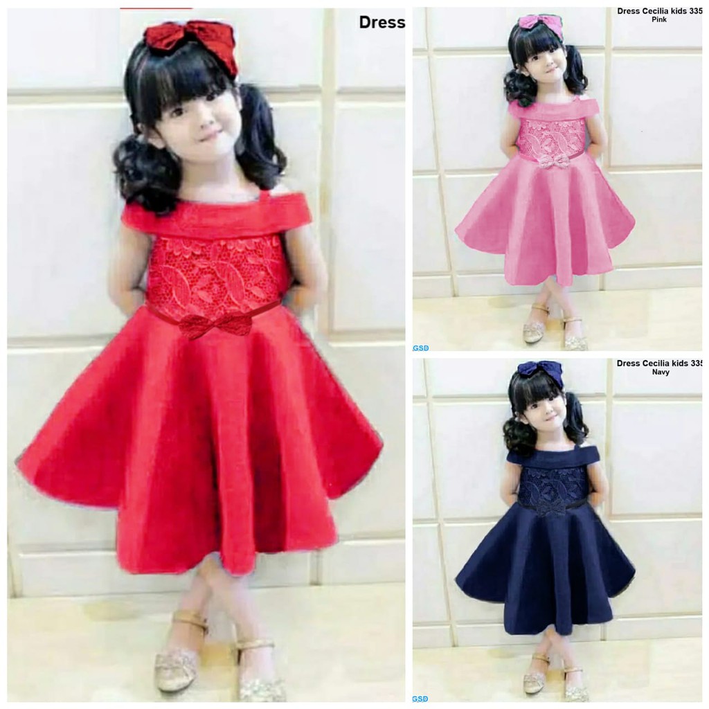 Dress Kids Cecilia 335/dress 3-6 tahun/dress brukat anak/dress anak perempuan/dress girl/dress anak