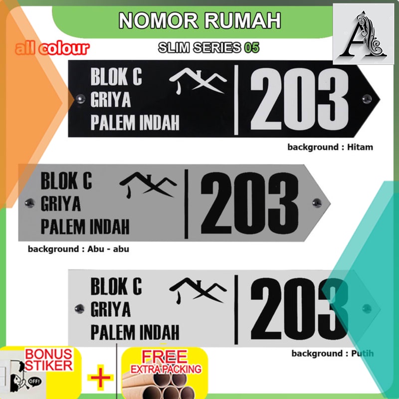 

Grosir Nomor Rumah Akrilik Slim Series 05 - Hitam