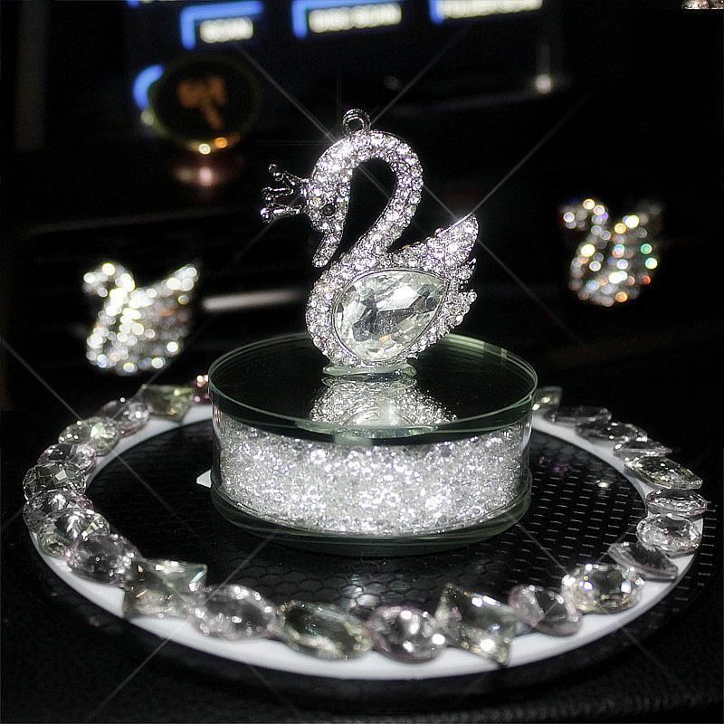 tempat parfume swan  angsa parfume swan parfume swan hiasan dasbord mobil swan angsa blink Pajangan Tempat Parfum Mobil COUPLE angsan CRYSTAL