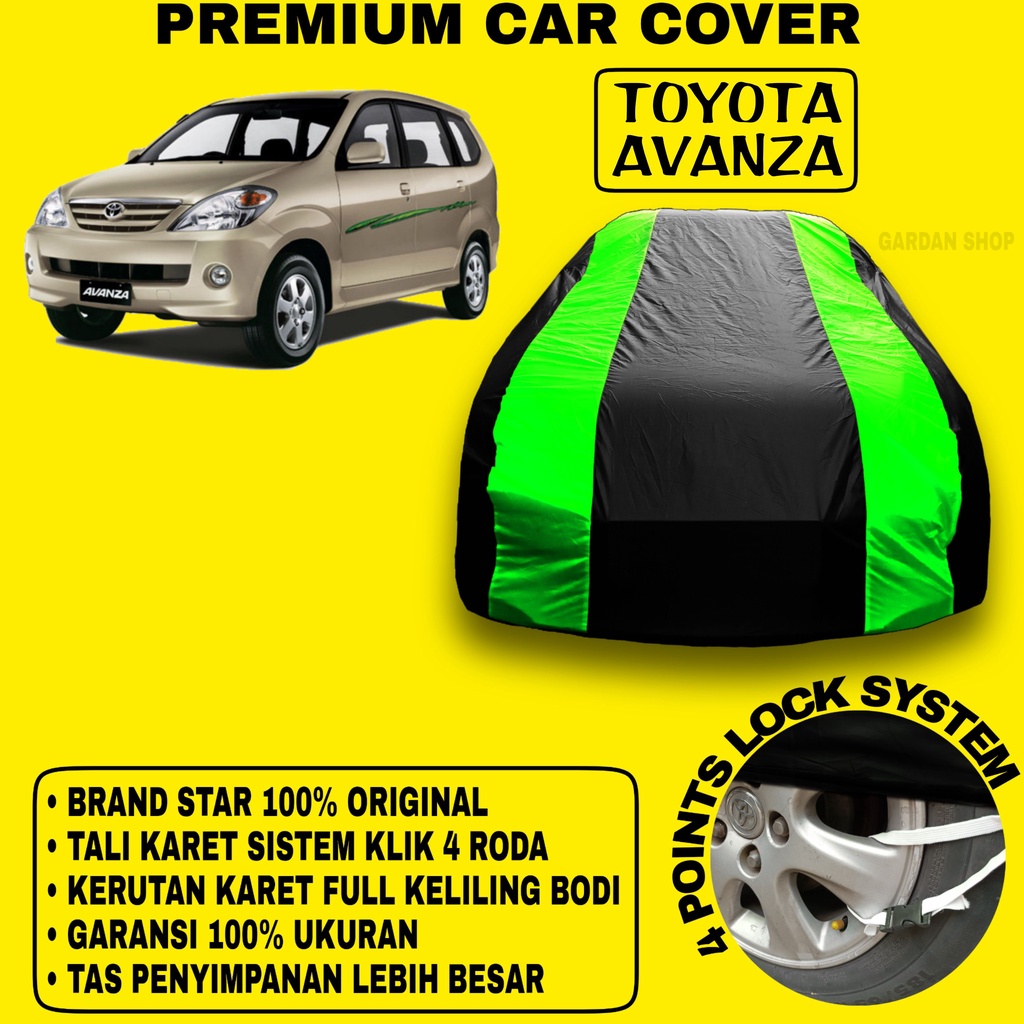 Body Cover TOYOTA AVANZA Sarung Strip HIJAU Penutup Pelindung Bodi Mobil Toyota Avanza PREMIUM